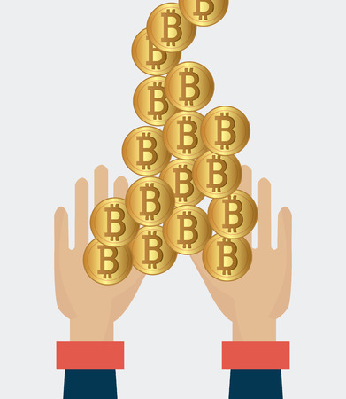 Bitcoin desgin over white background, vector illustration.のイラスト素材