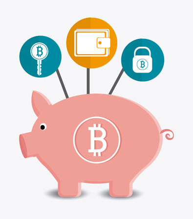 Bitcoin desgin over white background, vector illustration.のイラスト素材