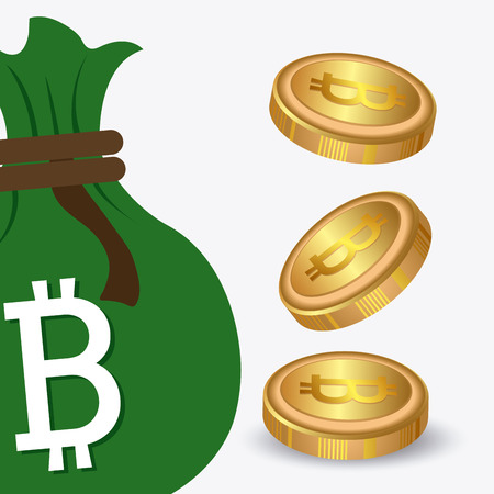 Bitcoin desgin over white background, vector illustration.のイラスト素材