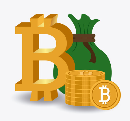 Bitcoin desgin over white background, vector illustration.のイラスト素材