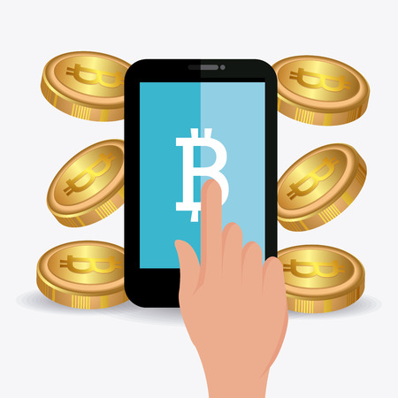 Bitcoin desgin over white background, vector illustration.のイラスト素材