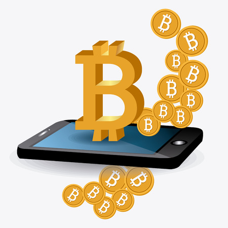 Bitcoin desgin over white background, vector illustration.のイラスト素材