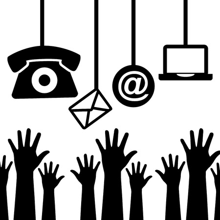 contact us design, vector illustration eps10 graphicのイラスト素材