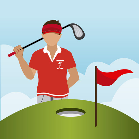 Golf design over landscape backgroundのイラスト素材