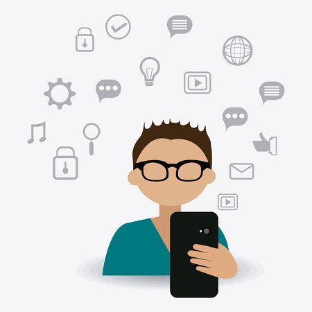 Technology design over white backgroundのイラスト素材