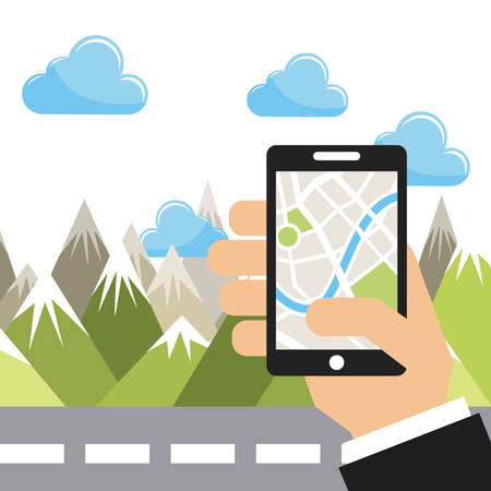 gps app design, vector illustration eps10 graphicのイラスト素材