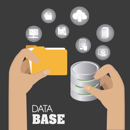 Database design over gray background, vector illustration.のイラスト素材