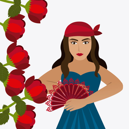Gipsy design over white background, vector illustration.のイラスト素材