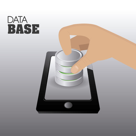 Database design over gray background, vector illustration.のイラスト素材