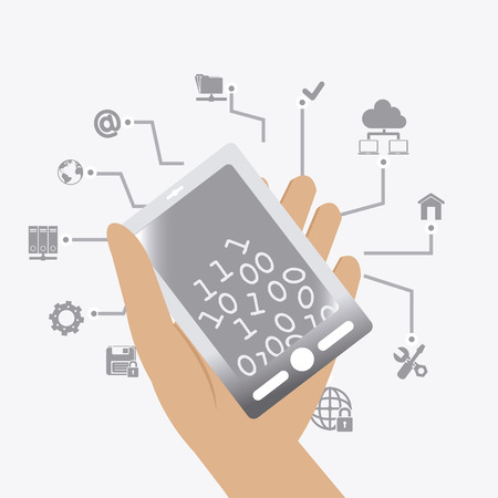 Database design over white background, vector illustration.のイラスト素材