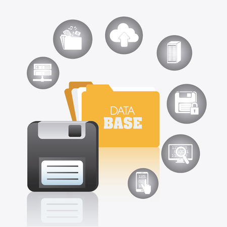 Database design over white background, vector illustration.のイラスト素材