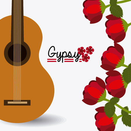 Gipsy design over white background, vector illustration.のイラスト素材