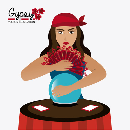 Gipsy design over white background, vector illustration.のイラスト素材