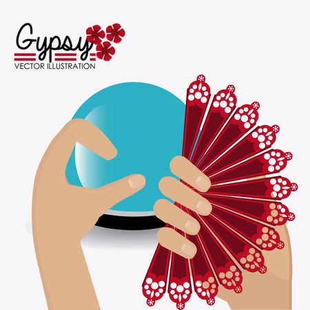 Gipsy design over white background, vector illustration.のイラスト素材