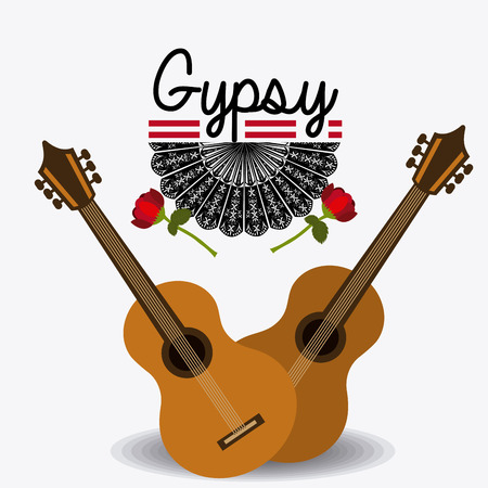 Gipsy design over white background, vector illustration.のイラスト素材