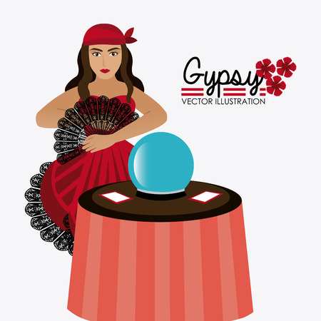 Gipsy design over white background, vector illustration.のイラスト素材