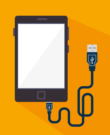 USB design over orange background, vector illustration.のイラスト素材