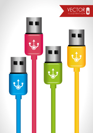 USB design over white background, vector illustration.のイラスト素材