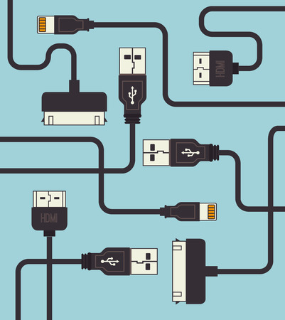 USB design over blue background, vector illustration.のイラスト素材