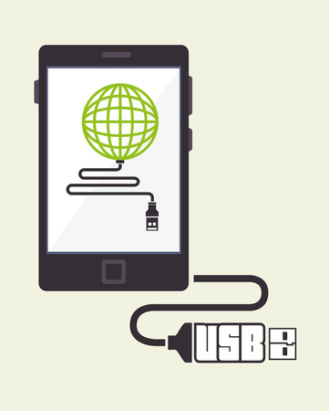USB design over white background, vector illustration.のイラスト素材