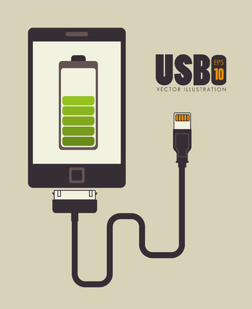 USB design over beige background, vector illustration.のイラスト素材