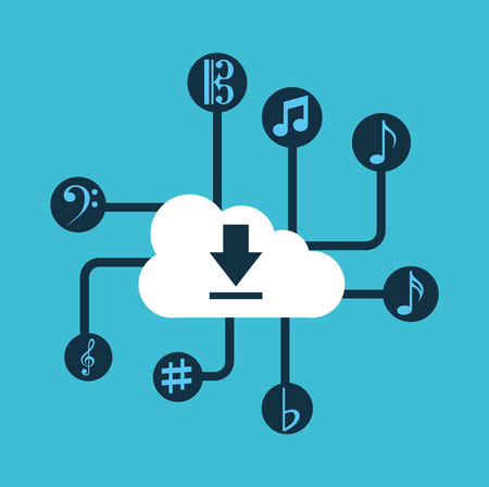 music cloud design, vector illustration eps10 graphicのイラスト素材