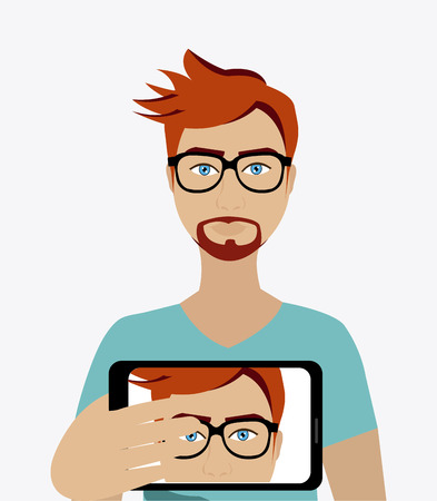 Selfie design over white background, vector illustration.のイラスト素材
