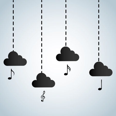 music cloud design, vector illustration eps10 graphicのイラスト素材
