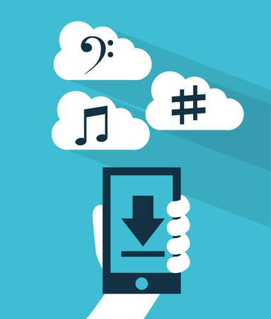 music cloud design, vector illustration eps10 graphicのイラスト素材