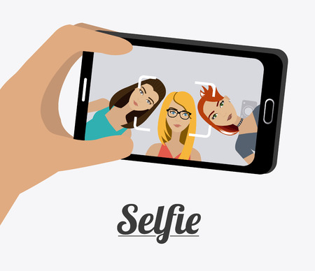 Selfie design over white background, vector illustration.のイラスト素材