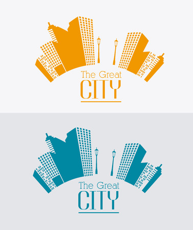 City design over white background, vector illustration.のイラスト素材