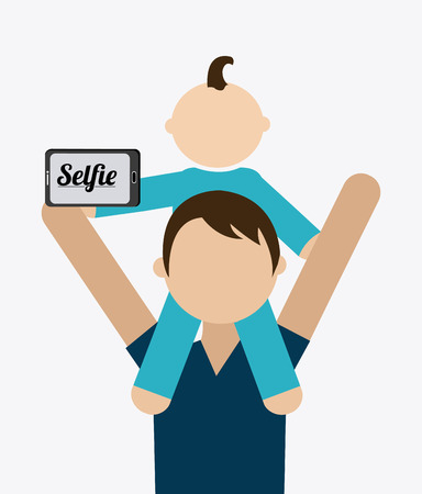 Selfie design over white background, vector illustration.のイラスト素材