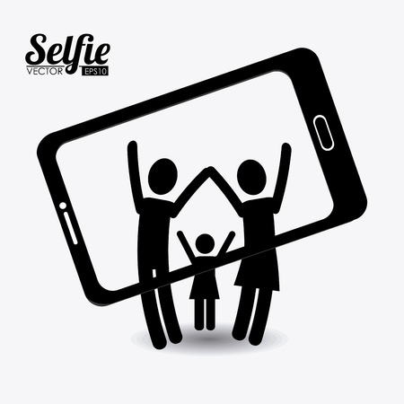 Selfie design over white background, vector illustration.のイラスト素材