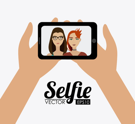 Selfie design over white background, vector illustration.のイラスト素材