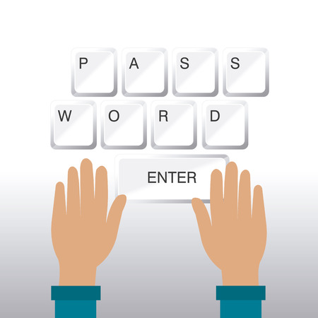 Security system design over white background, vector illustration.のイラスト素材