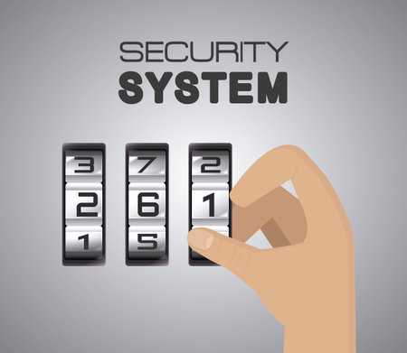 Security system design over gray background, vector illustration.