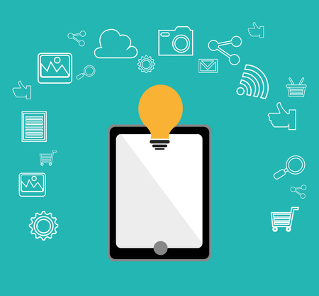 Technology design over blue background, vector illustration.のイラスト素材