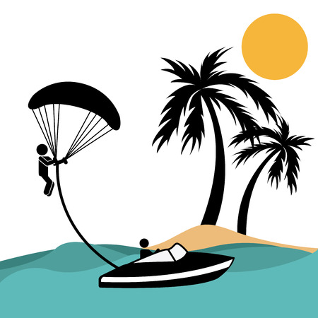 parachute fly design.のイラスト素材