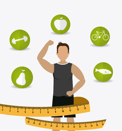 Fitness design over white background illustration.のイラスト素材