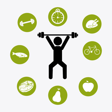 Fitness design over white background, vector illustration.のイラスト素材
