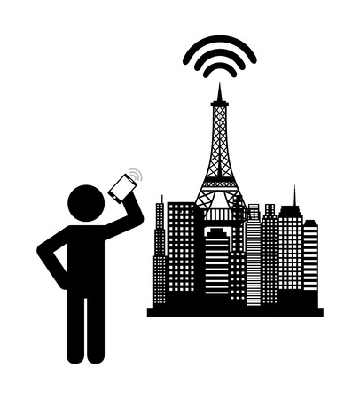 wifi service design, vector illustration graphicのイラスト素材