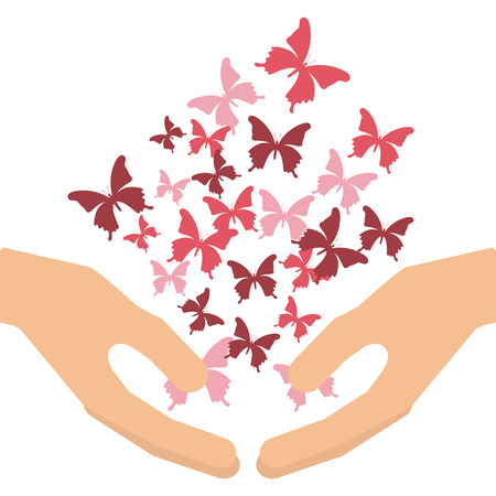 butterflies flying design, vector illustration graphicのイラスト素材