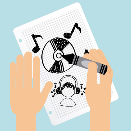 music lifestyle design, vector illustration  graphicのイラスト素材