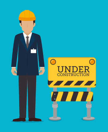 Construction design over white background, vector illustration.のイラスト素材