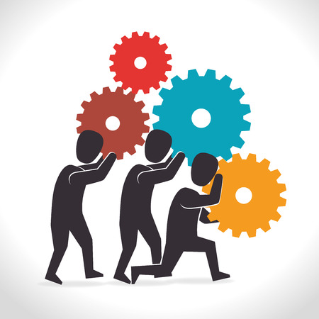 Teamwork design over white background, vector illustration.のイラスト素材