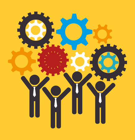 Human resources design over yellow background, vector illustration.のイラスト素材