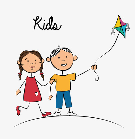 Kids design over white background, vector illustration.のイラスト素材