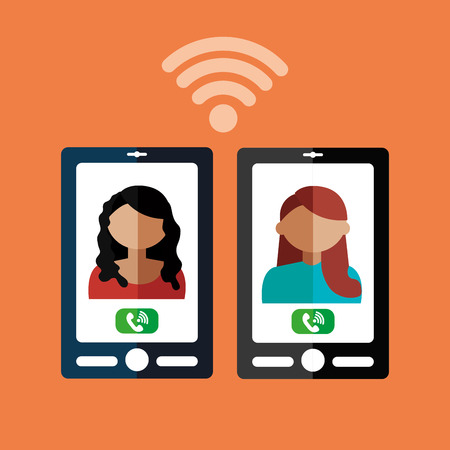 Technology design over orange background, vector illustration.のイラスト素材