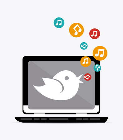 Online Media design over white background, vector illustration.のイラスト素材