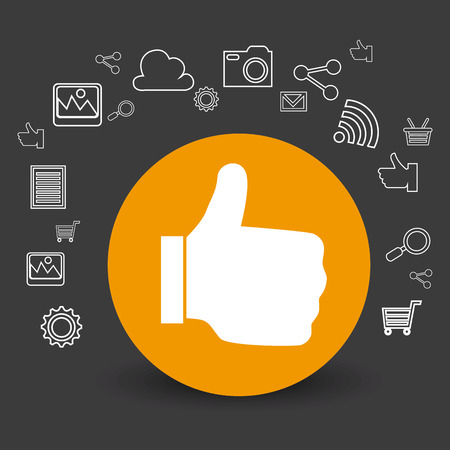 Online Media design over gray background, vector illustration.のイラスト素材